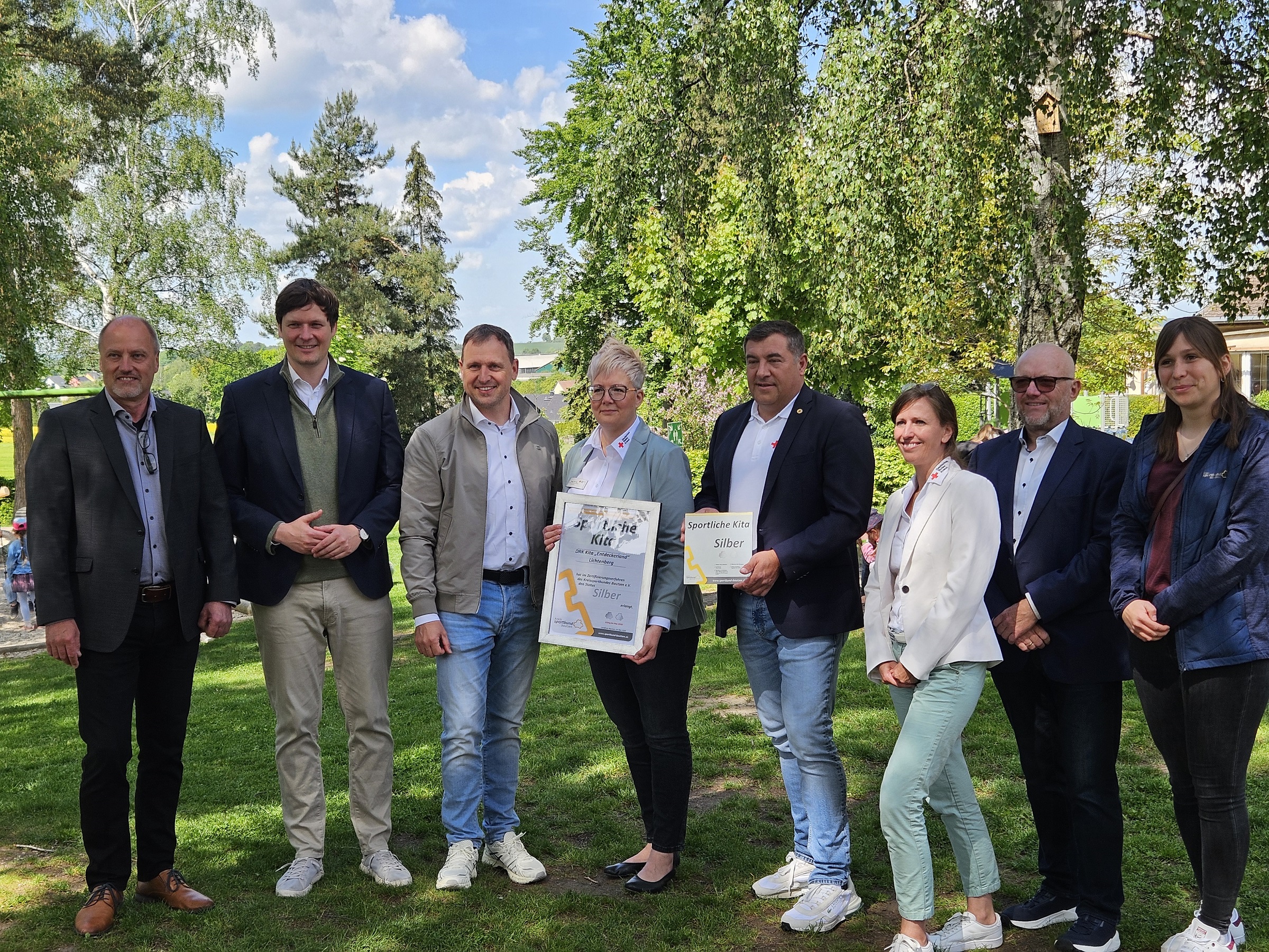 Sportbund Bautzen Newsbild - Hoher Besuch in Lichtenberg: DRK Kita „Entdeckerland“ zur „Sportliche Kita“ in Silber ausgezeichnet